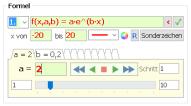 Schieberegler Exponentialfunktion